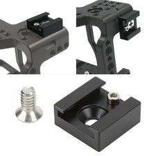 Camera Cold Shoe Mount Adapter With 1/4in Screw For Versatile Camera Cage Attach