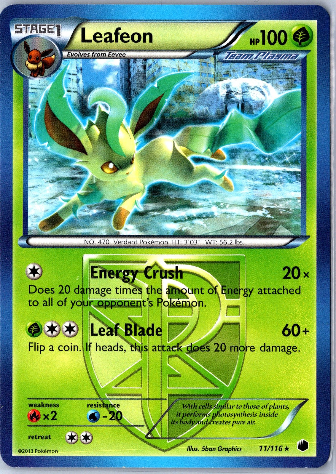 Plasma Freeze #11/116 Leafeon (Team Plasma) Base - NM