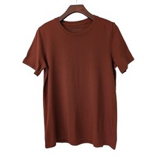 American Giant Classic Supima Cotton Tee Womens Medium Sequia Red Brown New USA
