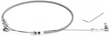 24" Univeral Throttle Cable Kit Stainless Steel Braided Adjustable Automotive Ac