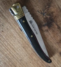 Beautiful Laguiole Pocket Pen Knife 440 Steel w/Buffalo Horn. Bee Emblem NICE!