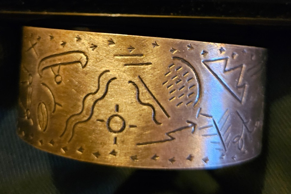 Unique Solid Copper Cuff Bracelet with Native Ame… - image 5