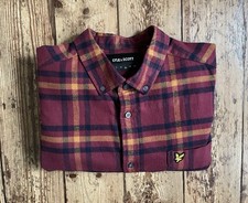 Lyle & Scott Button Down Flannel Shirt Men’s Large Check Long Sleeve