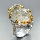 Handmade 12 ct Natural Green Amethyst Ring 925 Sterling Silver Size 7.5 /R462761