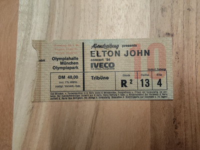 alte Konzertkarte ''Elton John'' in München am 22.05.1984