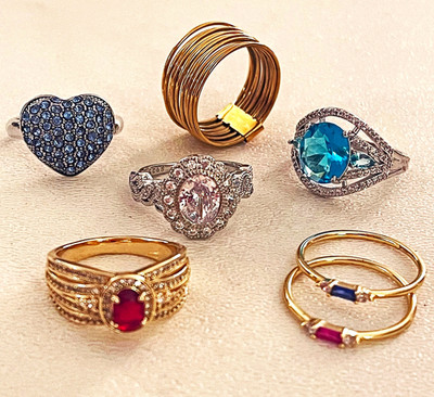 Size 10 Ring Lot 7-Pc Vintage Estate Hi-End Designer New + EUC *5 are 925 Silver