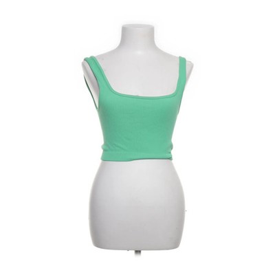 Zara, Tank­top, Größe: XS, Grün, Einfarbig, Rippenstrick, Damen #Euy