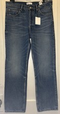 ZARA Size 40 Blue Medium-Wash Low-Rise Butterfly Button Boyfriend Fit Jeans NWT