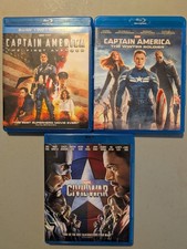 Captain America 3 movies Blu-Ray (First Avenger, Winter Soldier, Civil War)