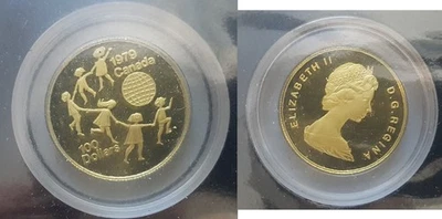 Kanada 100 Dollar 1979 Jahr des Kindes, Gold, im Ordner PP  135029 - Bild 1 von 4
