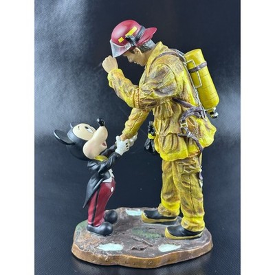 Disney Charles Boyer Tribute to Firefighters Mickey Mouse Resin Statue COA 7.5in