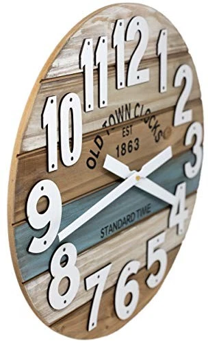 30" Madera Multicolor Marítima Costera Playa Gran Número Pared 30 pulgadas Azul Foto 2 de 4