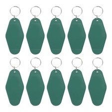10 Pack Vintage Motel Keychain Blank Hotel Keychains Key Tag Dark Green