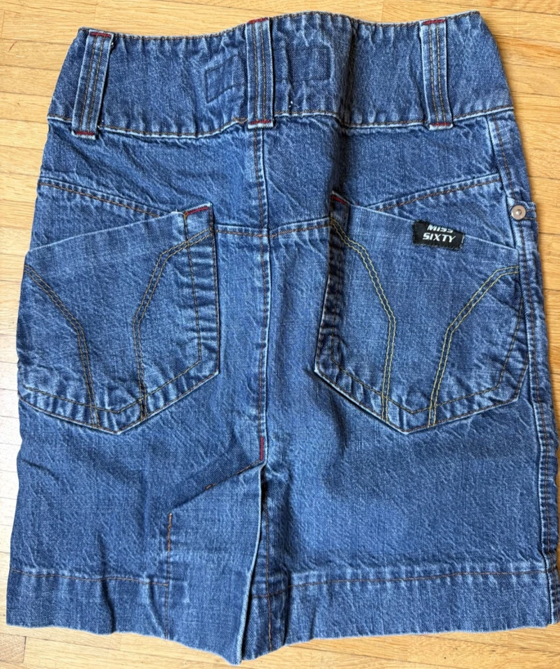 MISS SIXTY ZERO Rock Vinted Jeansrock Faded, used look, Size small W 27 - Bild 1 von 4