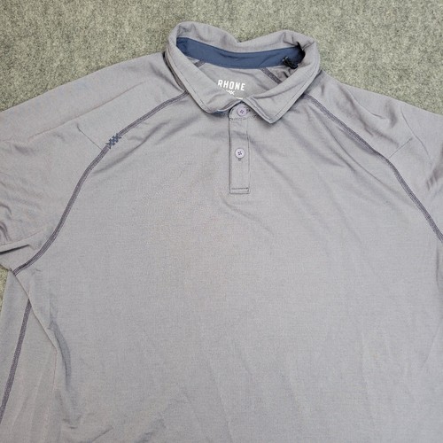 Rhone Polo Shirt Mens 2XL Gray Tech Stretch Minimalist Preppy Golf Athletic - Picture 4 of 6