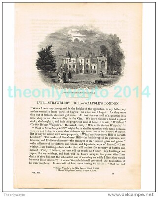ANSICHT FM STRAWBERRY HILL GARDEN, LONDON, ENGLAND, BUCHILLUSTRATION/DRUCK, 1842