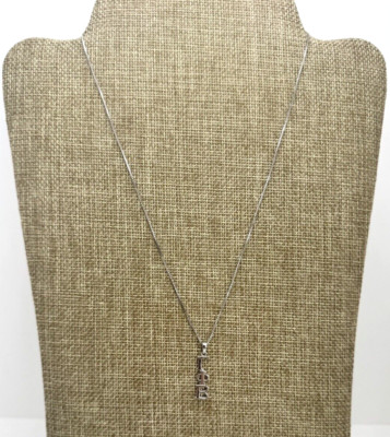 Massiver Sterlingsilber Gamma Phi Beta Schwesternschaft griechischer Buchstabe Anhänger + 18 Zoll Kette