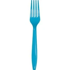 Turquoise Heavy Duty Plastic Forks 24 Per Pack Tableware Supplies Decorations