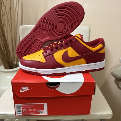 DD1391-701 Nike Dunk Low Midas Championship Gold Tough Red White Size 9.5 USC