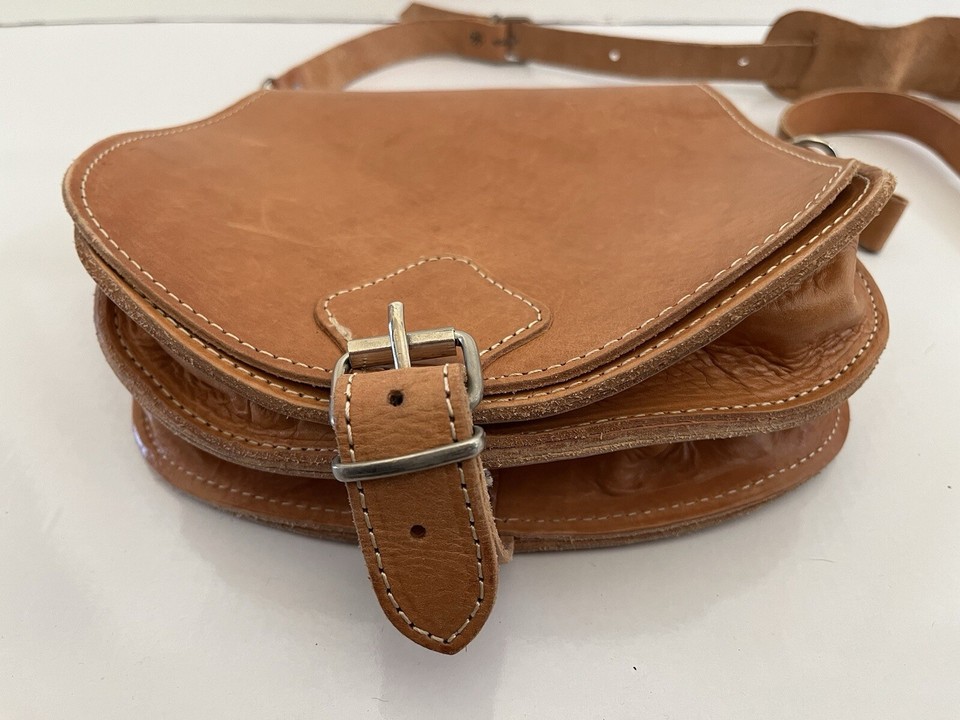 Made in Greece Genuine Leather Saddlebag Crossbody Bag Purse eBay
