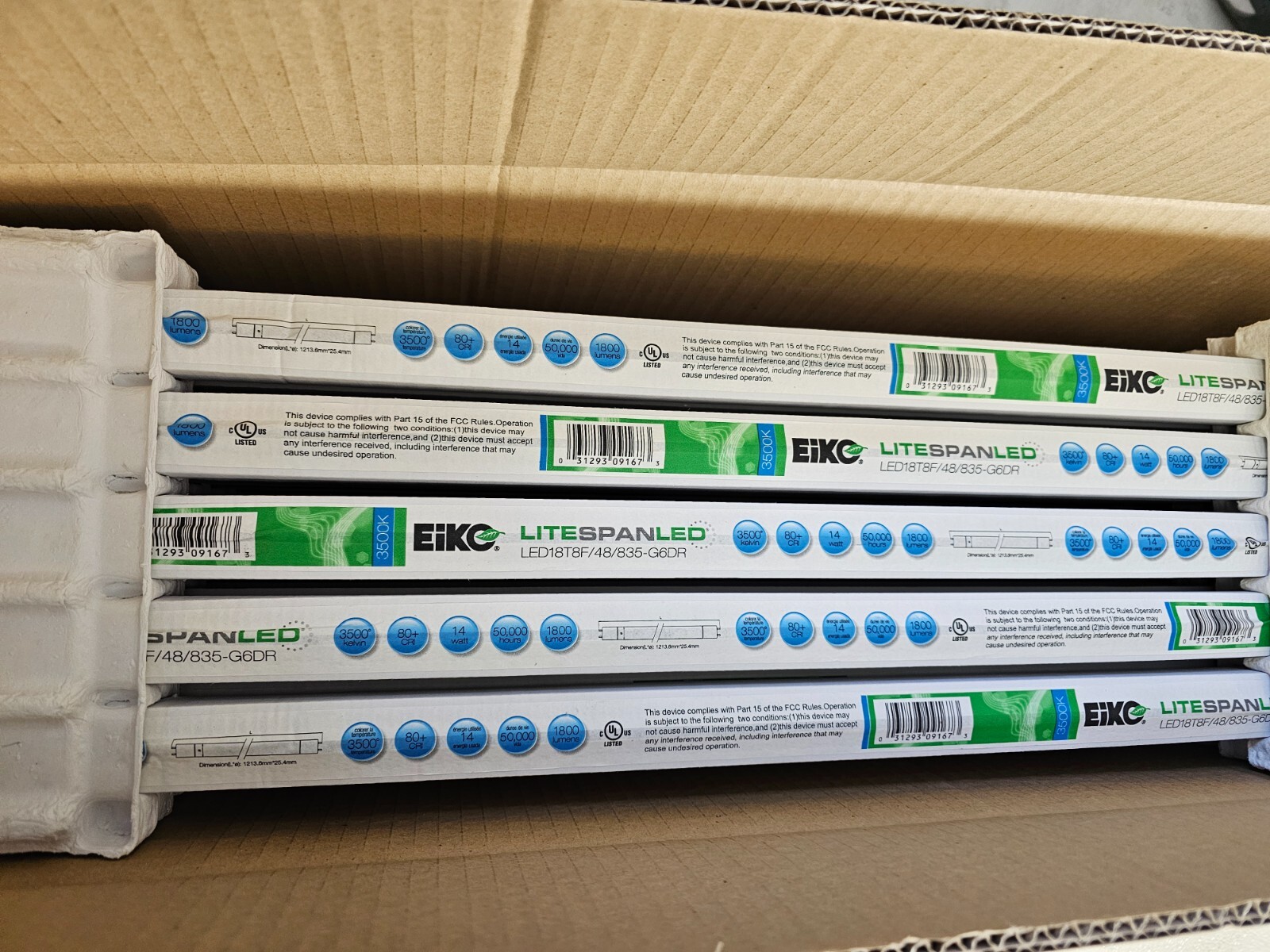EIKO LED 18 T8F/48/835G6DR LED TUBE BOX OF 25