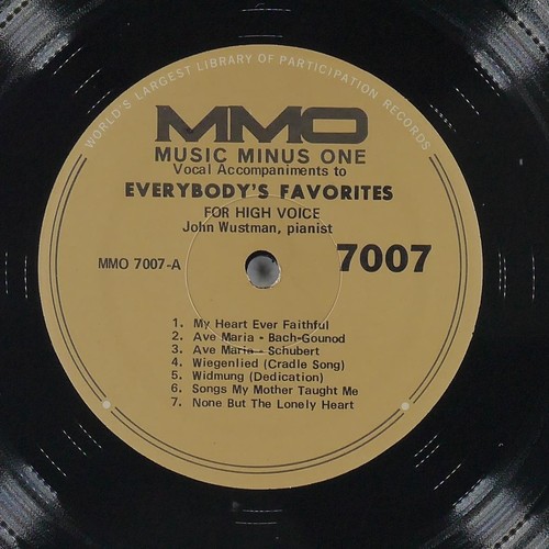 JOHN WUSTMAN Classical Vocal Accompaniments MUSIC MINUS ONE MMO 7007 EX- / VG LP - Picture 3 of 6