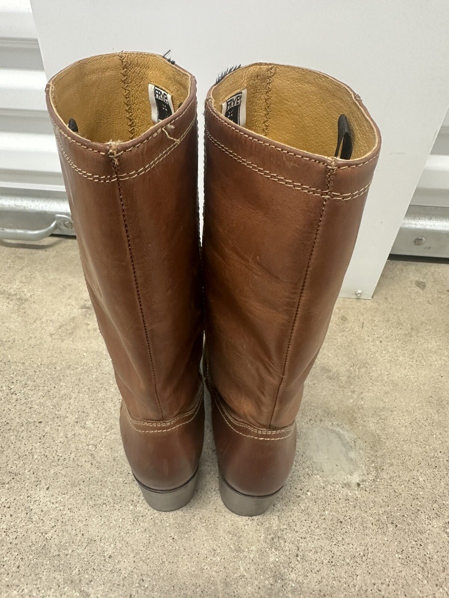 Frye Kendall Tall Cognac Brown Pull On Boots Women's Size