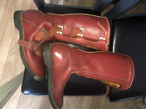 Gaerne Heikki Mikkola Vintage Red Leather 1977 Motocross boots, UK 9 EU 43, US10 - Picture 9 of 12