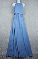 Show me your mumu Women's Blue Halter Dress Size M