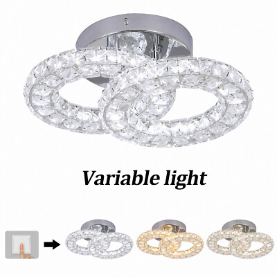 Vetrulus Modern Crystal Ceiling Light Lamp LED Fixtures For Bedroom Kitchen