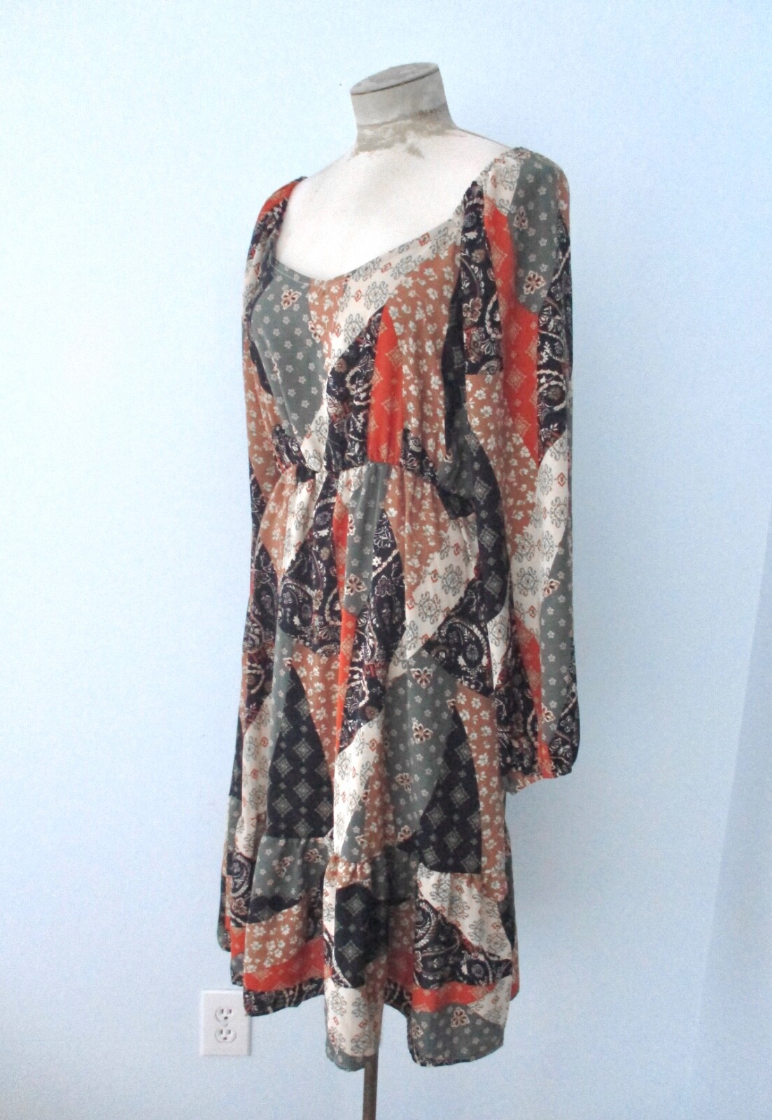 Haptics Holly Harper Patchwork Print Peasant Dres… - image 2