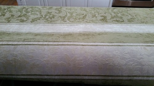 Tessuto tappezzeria/drappeggio floreale verde/beige/avorio ciniglia rotolo 57" 24yds BTY - Foto 5 di 12