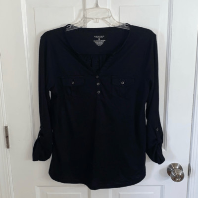 Sonoma 3/4 sleeve henley shirt size M