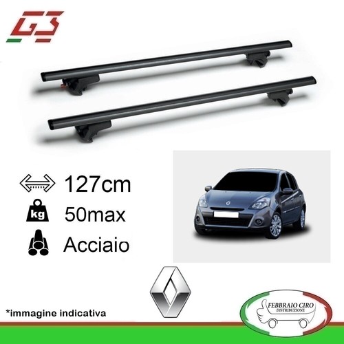 G3 Set Barras Techo Portaequipajes Pacífico 127cm Clio + |