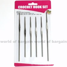 6 Crochet Hook Set Asst Sizes Thread Yarn Knitting Needles Lace Dress Tool C089
