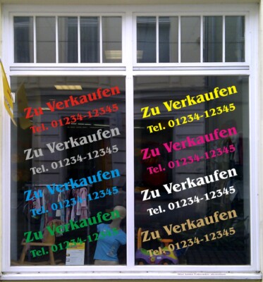 Zu Verkaufen Schaufensterbeschriftung Aufkleber Werbung Auto Laden