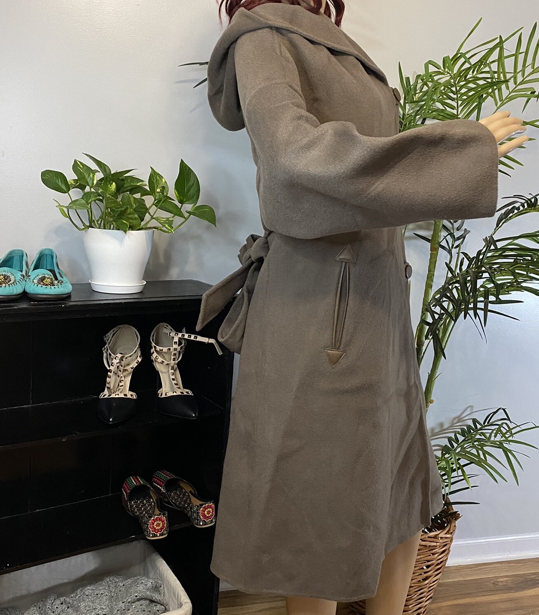 アウターその他 SPORTMAX Women Outer ADAMOWO Brown Asm Anna Women's wool long Coat hooded Belted Two Front