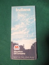 Estate Sale ~ Vintage Advertising Road Map - Indiana - Marathon Oil Company