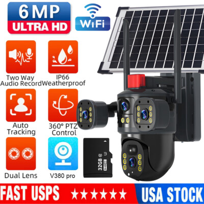 Solar Camera Wireless WiFi Security Surveillance Outdoor AI Tracking Cameras LOT