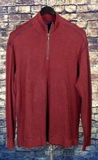 AGAVE DENIM COPPER 1/2 ZIP SUPIMA LONG SLEEVE SWEATER MENS XL USA MADE BRICK RED
