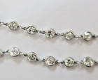 white gold Necklace lab grown 53" E-F Vs 16 ct Round Diamond By The Yard 14k