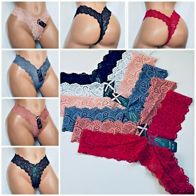 Women Thong Tangas Undies PANTIES 6 OR 12 lace sexy UNDERWEAR G-STRING 2107 S-XL