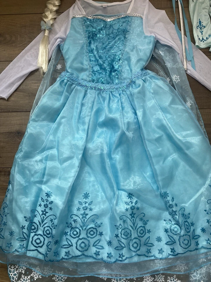 RELIBEAUTY 公主女孩 140 8-10 码蓝色亮片礼服配件服装 — 第 3/4 张图片