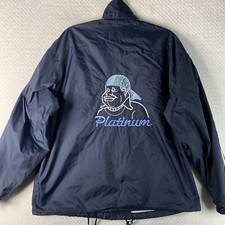 Vintage Varsity Jacket Men s Medium PF Platinum Blue Authentic New York
