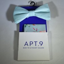 Men's Apt. 9 Bow Tie  Pocket Square New with Tags-Pearl Multi Set-Free Shipping