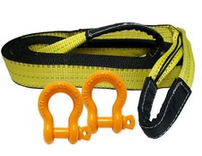 Off Road Jeep Strap With 34 Shackles 3 X 24 Ft Tree Saver Tow Sling Pull Mud Off Road Jeep Strap With 34 Shackles 3 X 24 Ft Tree Saver Tow Sling Pull Mud