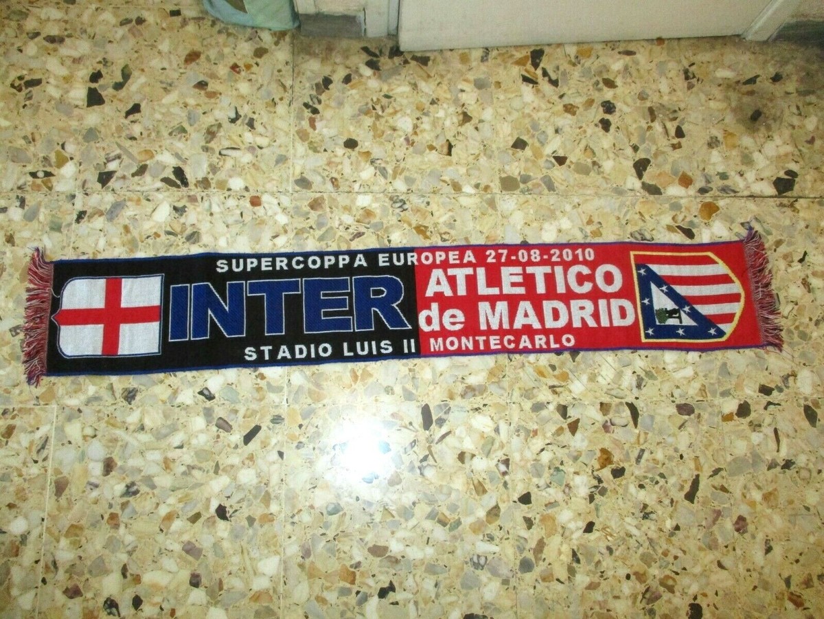 Echarpe scarf logos brodés Inter Milan Atletico Madrid UEFA