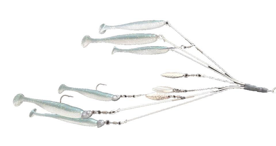 Alabama Rig Finesse 4 Blade 5 Wire – Ombrello Premium In Acciaio Con Swivels Owner – Esche Non Incluse