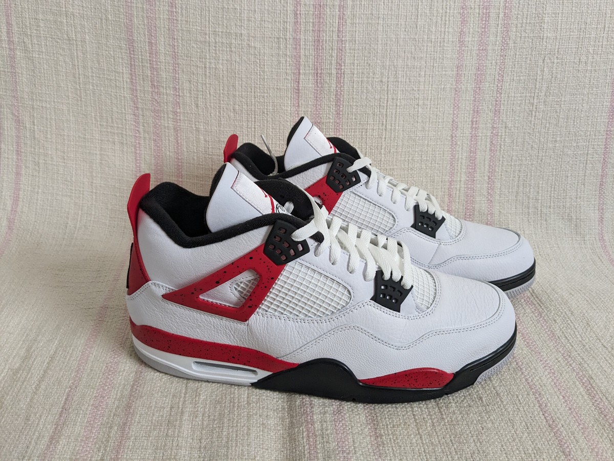 Air Jordan 4 Retro White Black Red Cement AJIV DH6927 161 Men's