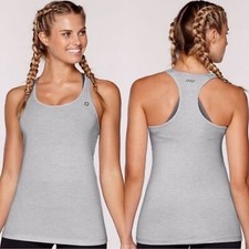 Lorna Jane Skills Active Tank Top Small Gray Racerback Athletic Yoga Workout